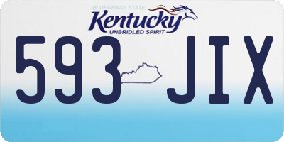 KY license plate 593JIX