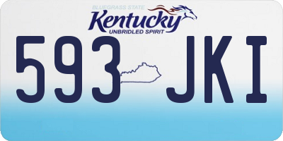 KY license plate 593JKI