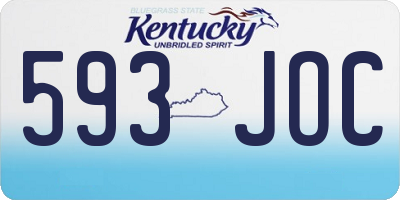 KY license plate 593JOC
