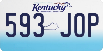 KY license plate 593JOP