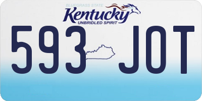 KY license plate 593JOT