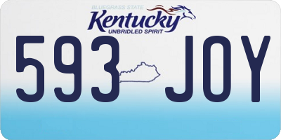 KY license plate 593JOY