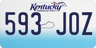 KY license plate 593JOZ