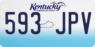 KY license plate 593JPV