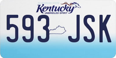 KY license plate 593JSK