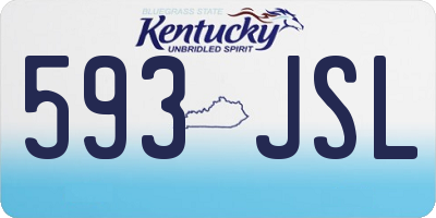 KY license plate 593JSL