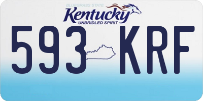 KY license plate 593KRF