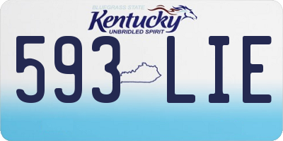 KY license plate 593LIE
