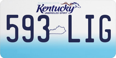KY license plate 593LIG