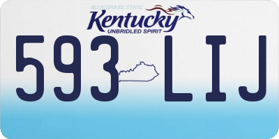 KY license plate 593LIJ