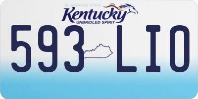 KY license plate 593LIO