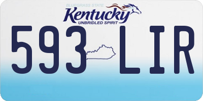KY license plate 593LIR
