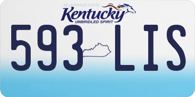 KY license plate 593LIS