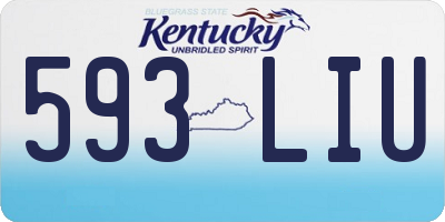 KY license plate 593LIU