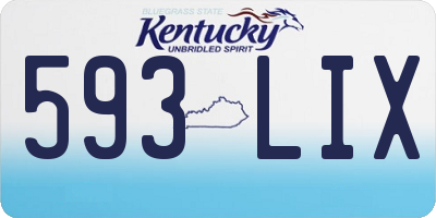 KY license plate 593LIX