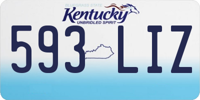 KY license plate 593LIZ
