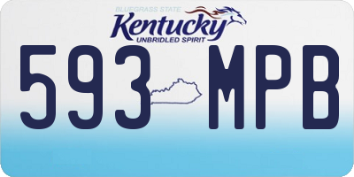 KY license plate 593MPB