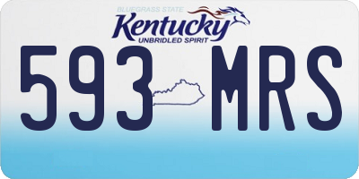 KY license plate 593MRS
