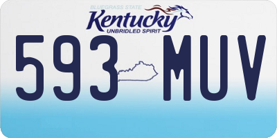 KY license plate 593MUV