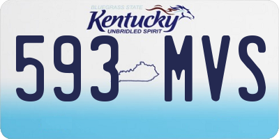 KY license plate 593MVS