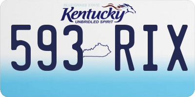KY license plate 593RIX