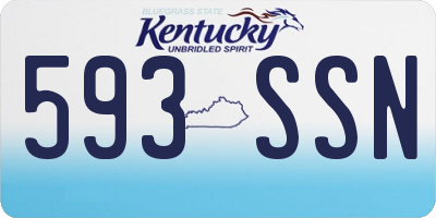 KY license plate 593SSN