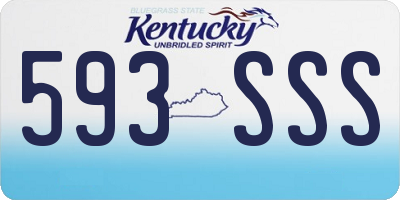 KY license plate 593SSS