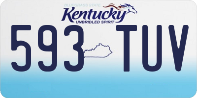 KY license plate 593TUV