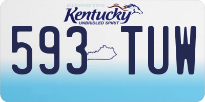 KY license plate 593TUW