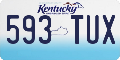 KY license plate 593TUX