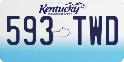 KY license plate 593TWD