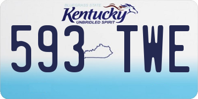 KY license plate 593TWE