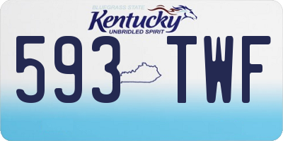 KY license plate 593TWF