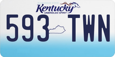 KY license plate 593TWN