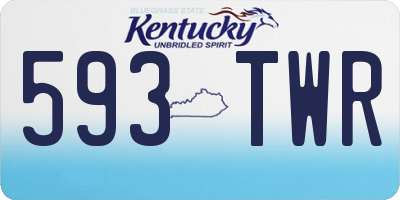 KY license plate 593TWR