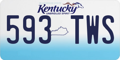 KY license plate 593TWS