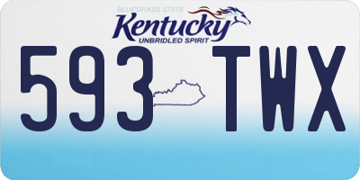 KY license plate 593TWX