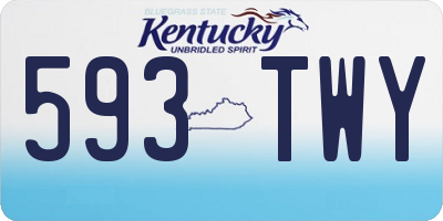 KY license plate 593TWY