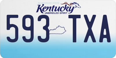KY license plate 593TXA