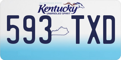KY license plate 593TXD