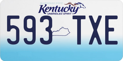KY license plate 593TXE