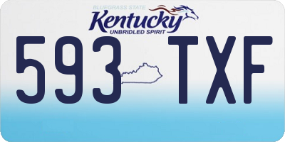 KY license plate 593TXF