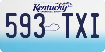 KY license plate 593TXI