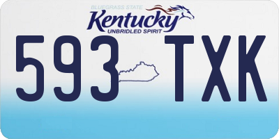 KY license plate 593TXK