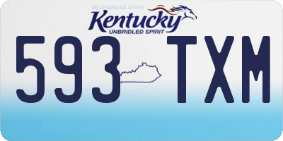 KY license plate 593TXM