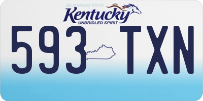 KY license plate 593TXN