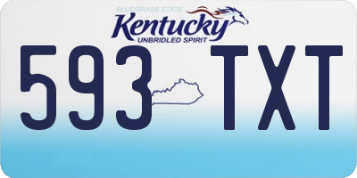 KY license plate 593TXT
