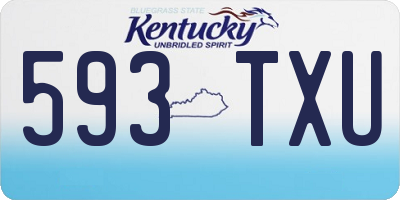 KY license plate 593TXU