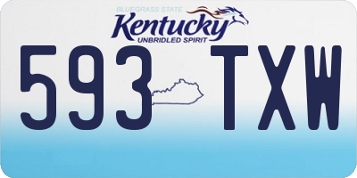 KY license plate 593TXW