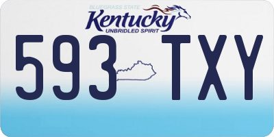 KY license plate 593TXY
